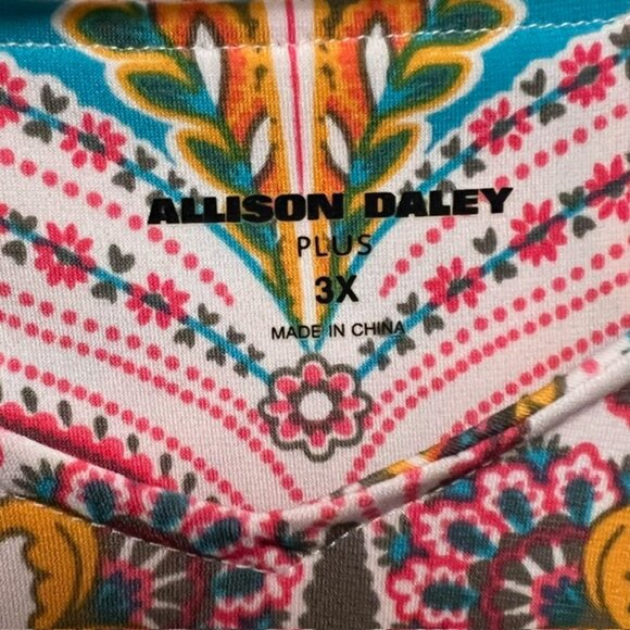 Allison Daley Plus Womens Tunic, Asymmetrical Hemline & Sleeves, Size 3X - Picture 4 of 8